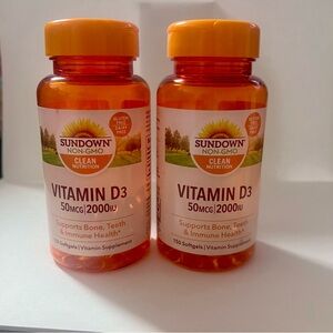 Sundown Vitamin D3 2000 IU Softgels - 2X Bottles.